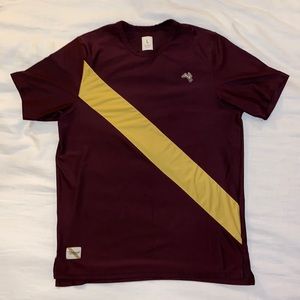 Tracksmith Maroon and Gold Short Sleeve Tee